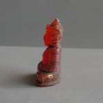 BD-029 Rare Old Blood Red Crystal quartz stone Carved in Phra Hin 'Kru Hod' Seated in Meditation Posture Crowned Magic Luckky Buddha Amulet from Meaung Hod