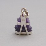 Handmade sterling silver case setting on a beautiful carving Amethyst in Lord Ganesh shape